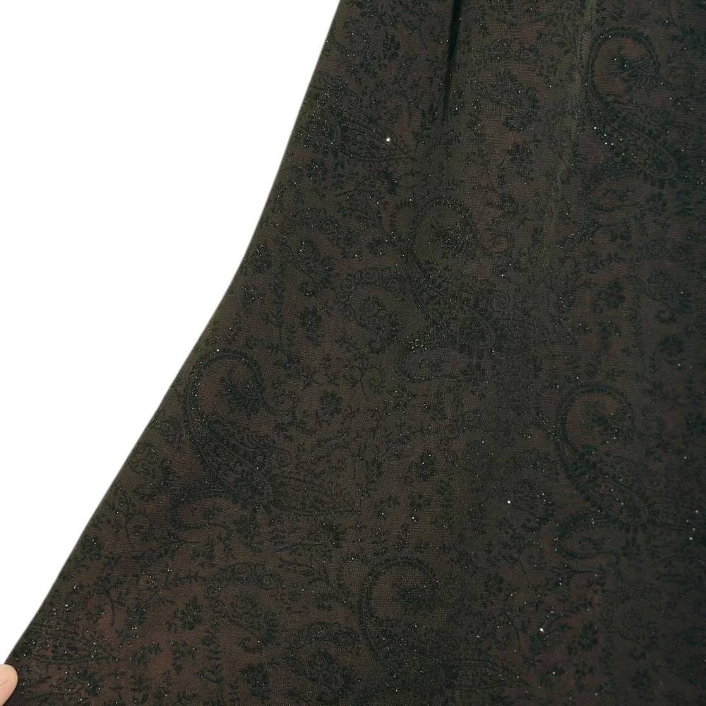 Silhouette Vintage Halter Neck Paisley Sparkle Hi Low Midi Dress Women's Size M - Picture 4 of 7